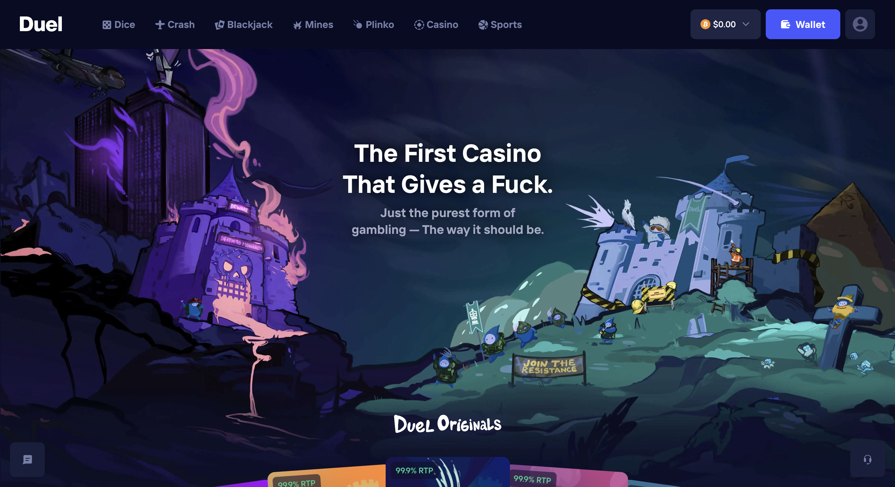 Duel casino screenshot